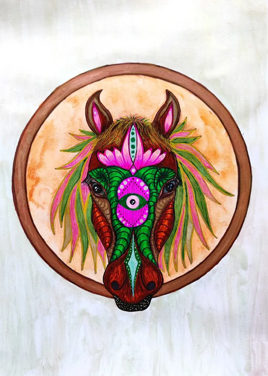 Mandala Tótem Caballo - Espíritu de libertad y fuerza interior